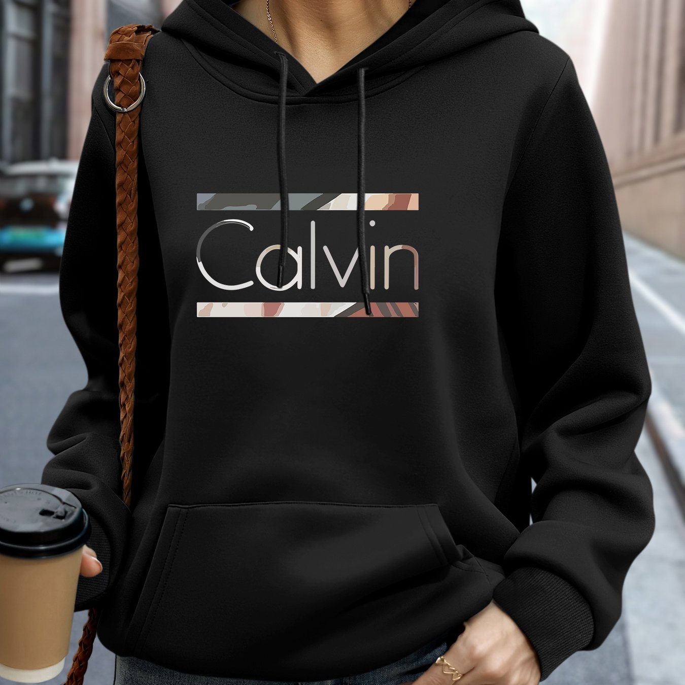 Women's Plus Size Letter Printed Hat Sweater