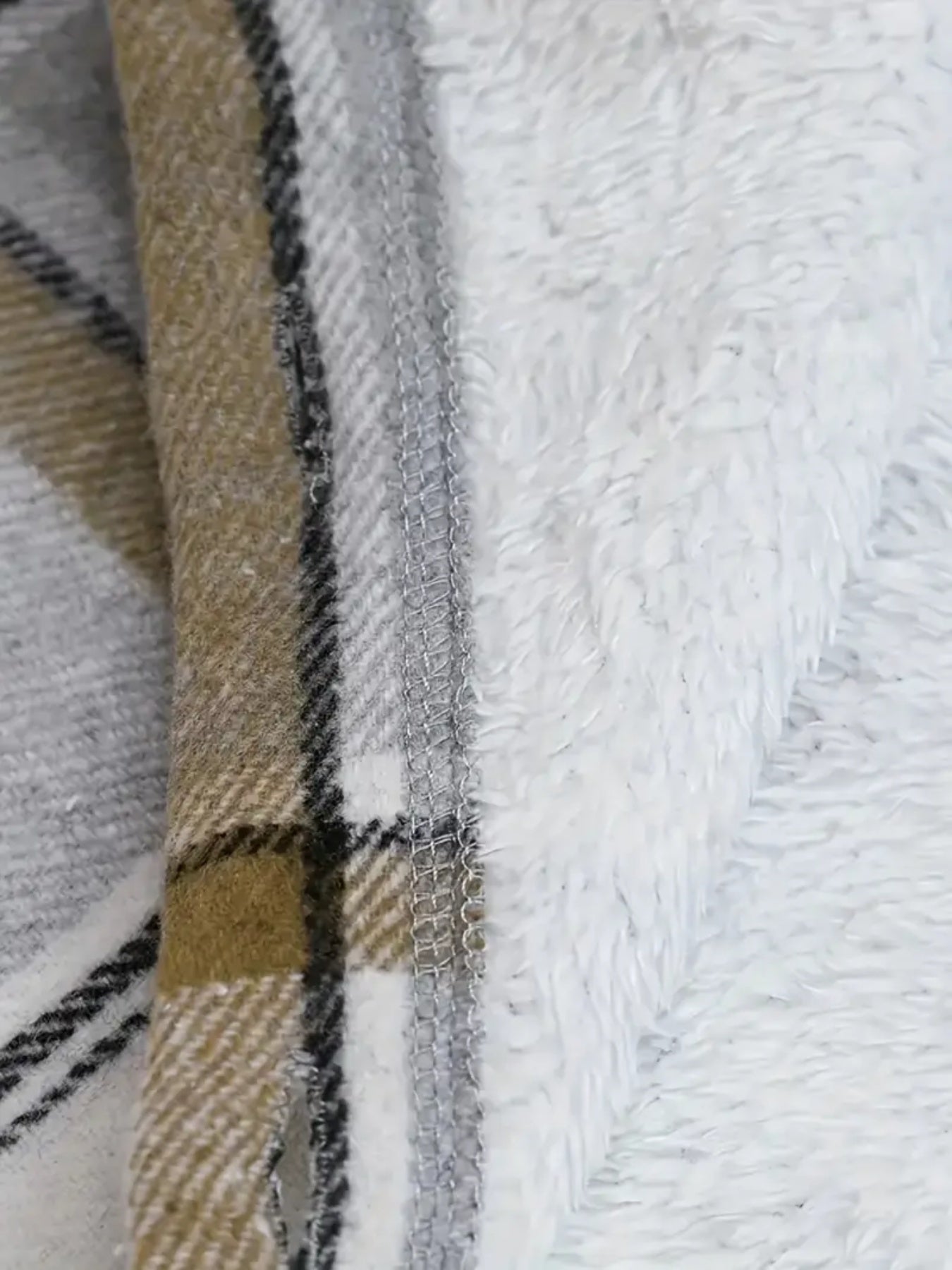 New Plaid Pattern Long Sleeved Hook And Loop Wool Lined Hooded Jacket For Warmth, Women's Plaid Hooded Drawstring Jacket, Single Breasted Closure, Comfortable And Casual