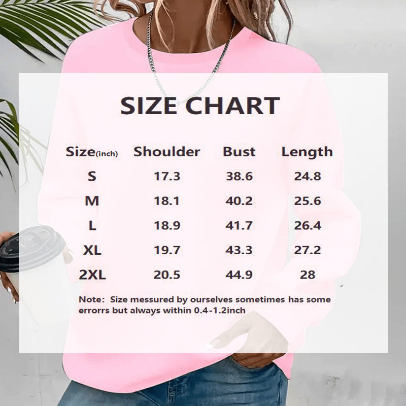 Women's Solid Color Casual Pullover Sweatshirt - Minimalist Round Neck Long Sleeve Top For Spring&Fall