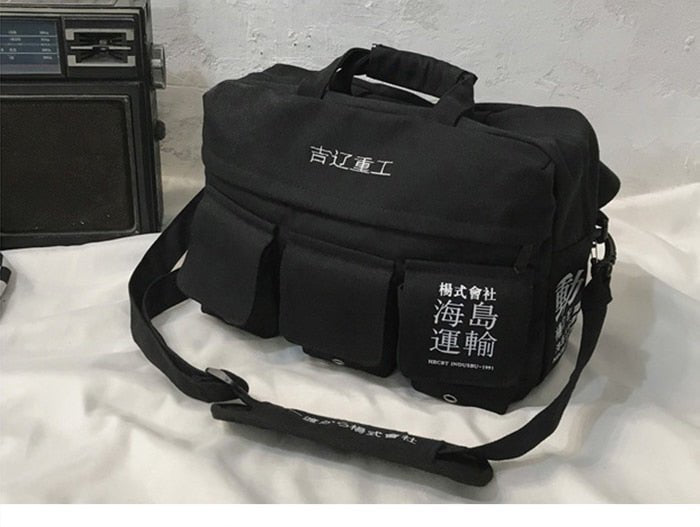 DARK Hip Hop Men's Backpacks Women Hasp Vintage Ribbon Korean Canvas Streetwear Harajuku Backpacks School Bags
