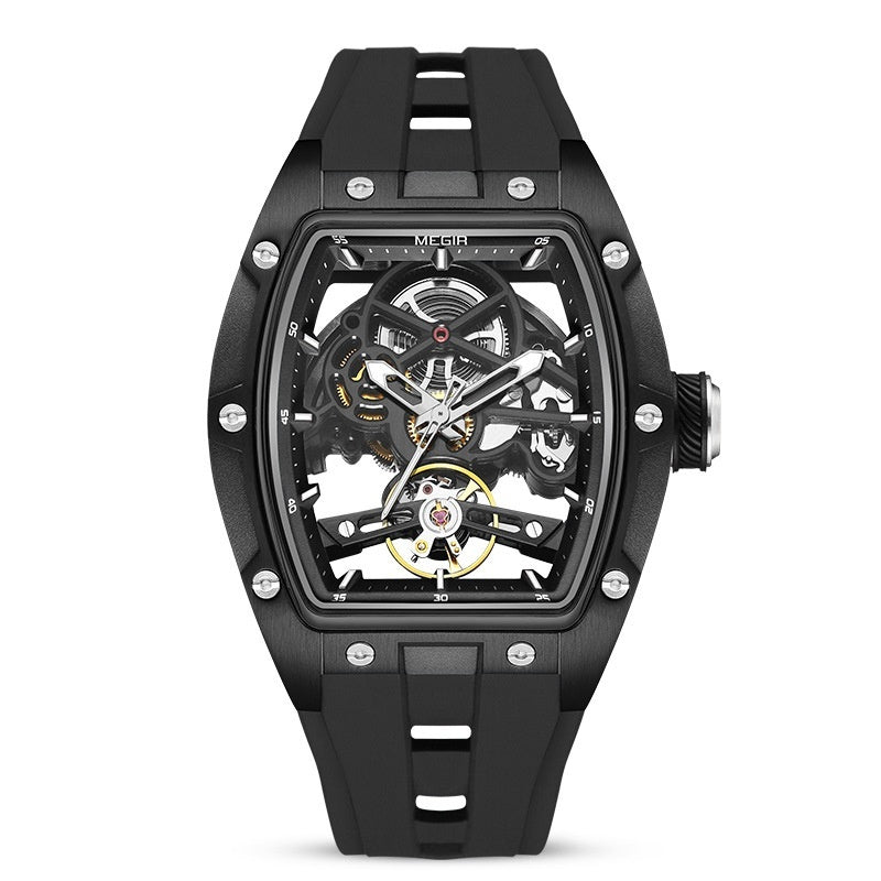 Men's Stainless Steel Shell Automatic Hollow Mechanical Watch
