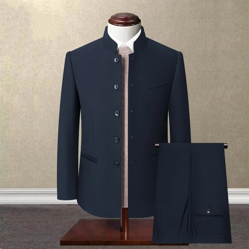 Youth Slim Fit Chinese Stand Collar Suit