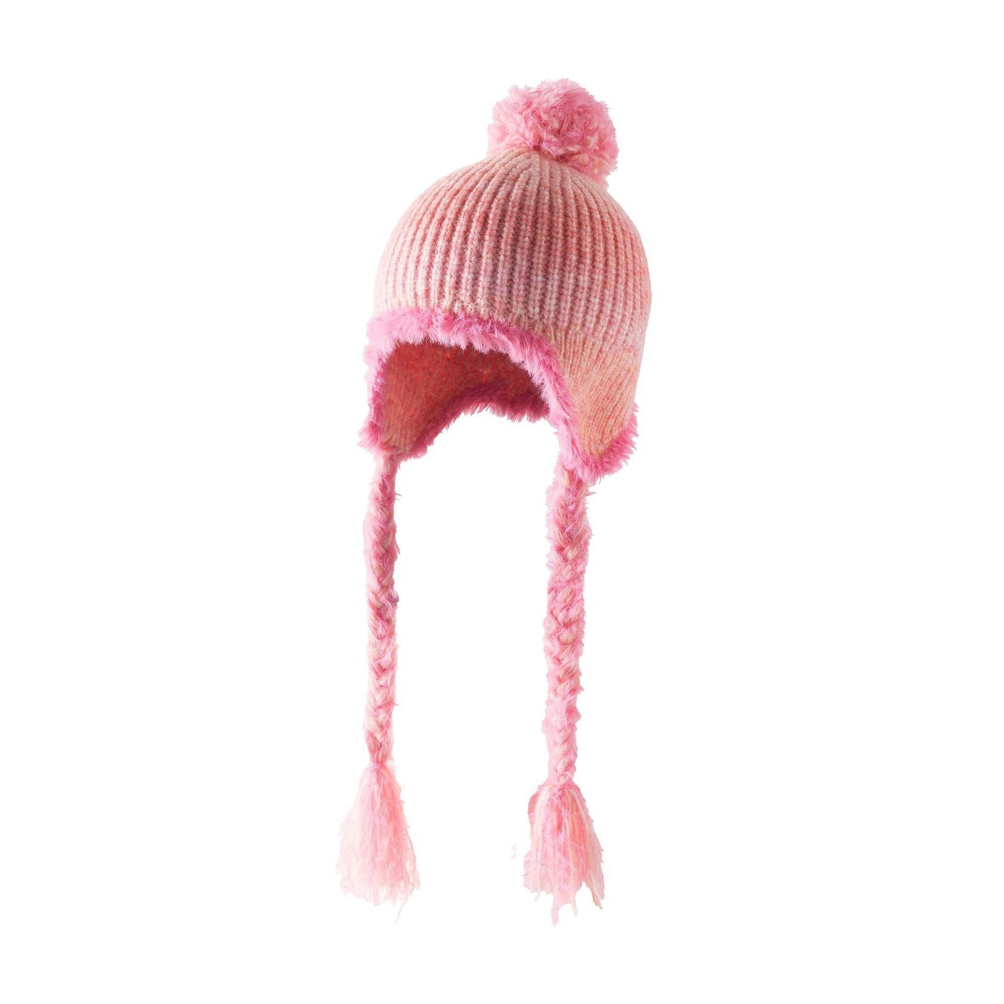 New Style With Fur Ball Thickened Woolen Cap Korean Style Earflaps Slipover Knitted Hat