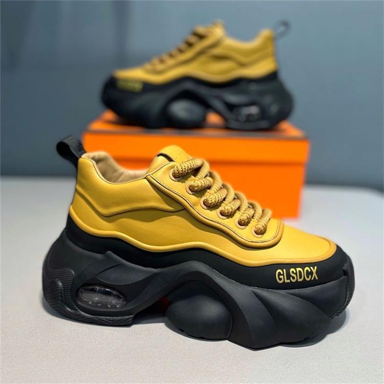 Leather Surface Trend Sports Leisure Platform Men's Shoes