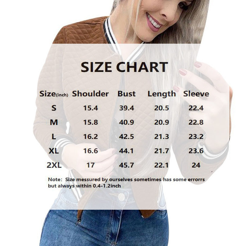 Women's Long Sleeve Contrast Trim Baseball Jacket - Casual Zip Up Sporty Top For Spring&Fall