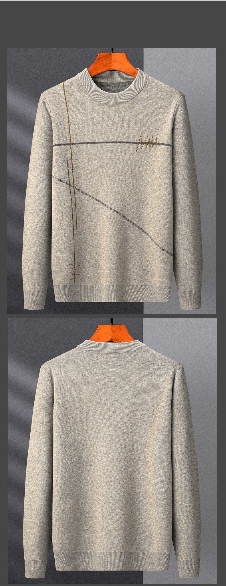 Men's Thickened Warm  Round Neck Casual Sweater