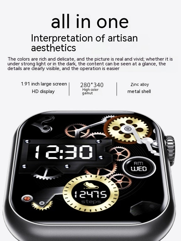 Smart Watch Bluetooth Calling Heart Rate Body Temperature Voice Assistant Smart Bracelet Sports Watch