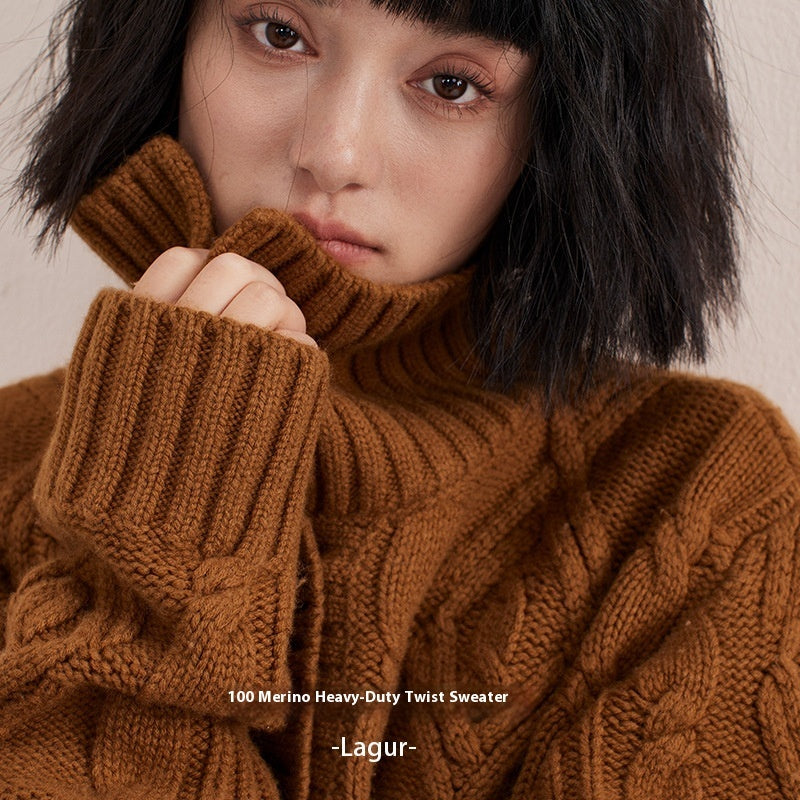 Heavy Industry Sweater Thickening Cardigan Idle Style Soft Glutinous Coat