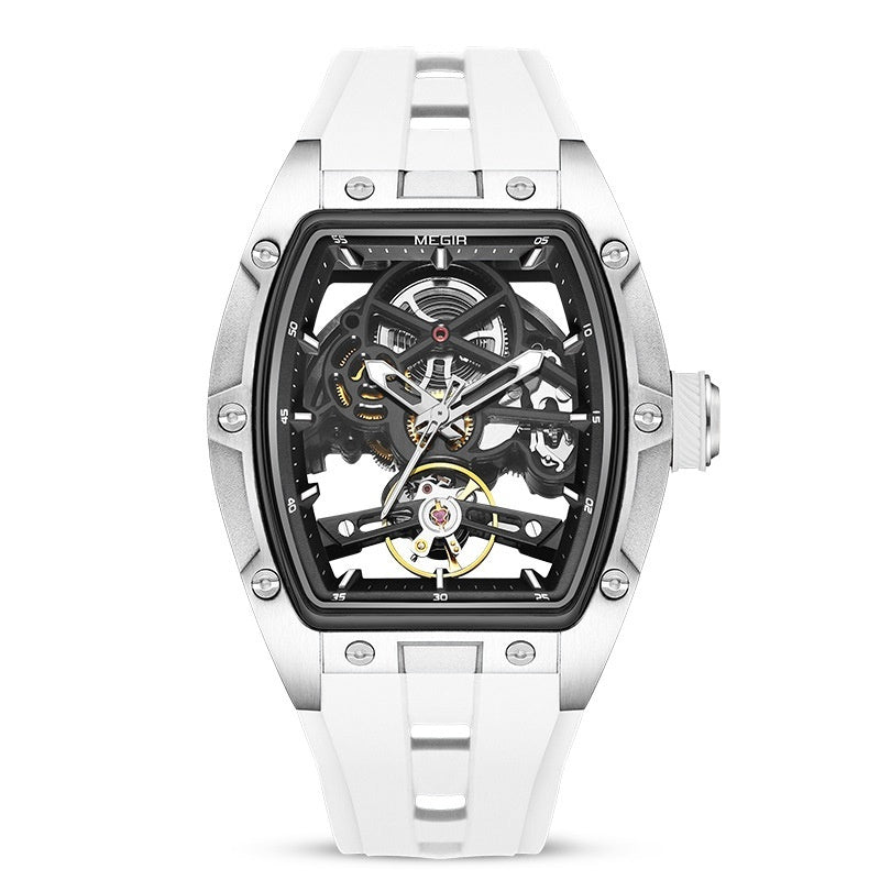 Men's Stainless Steel Shell Automatic Hollow Mechanical Watch
