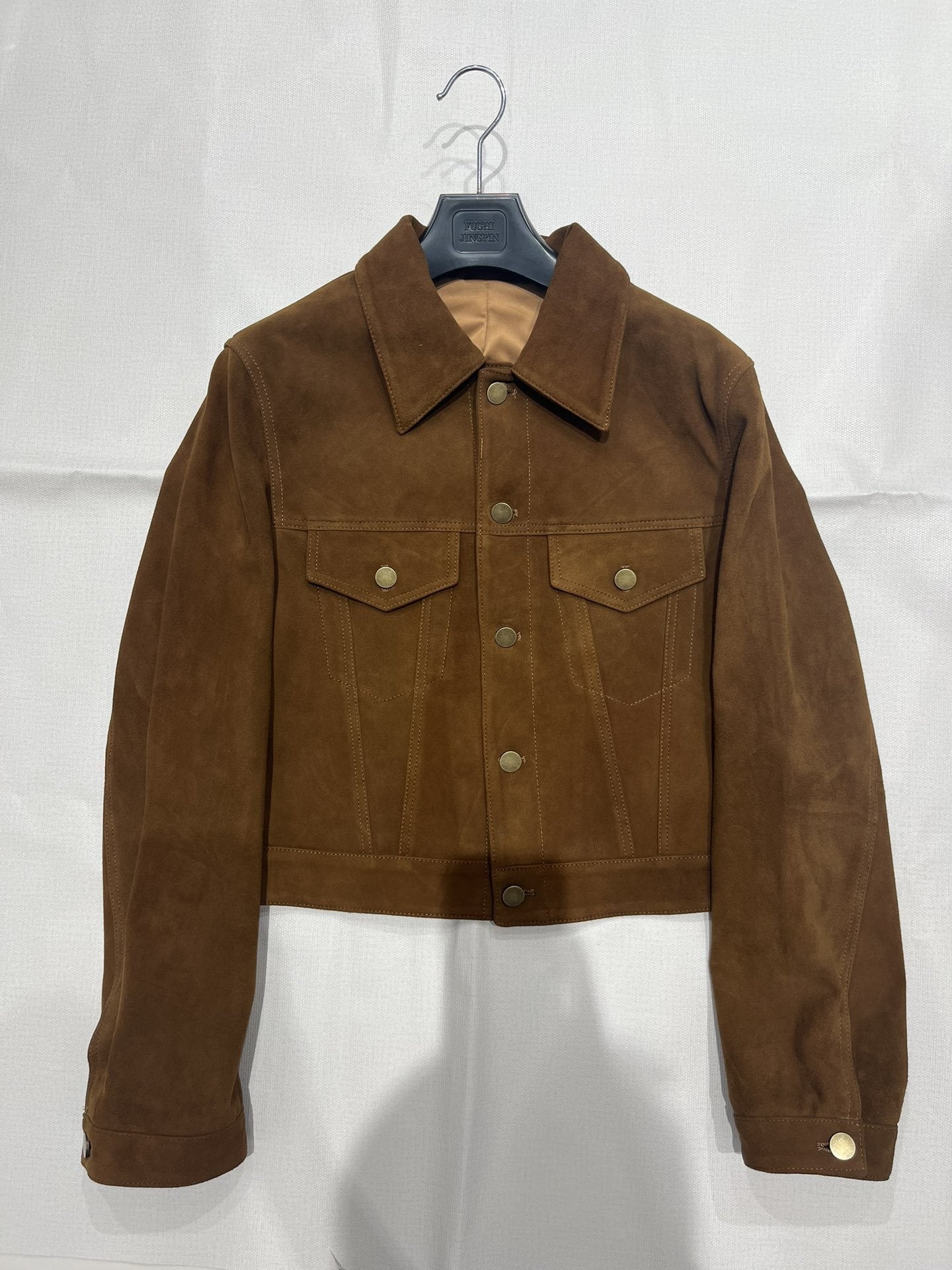 Short Box Retro Leather Coat