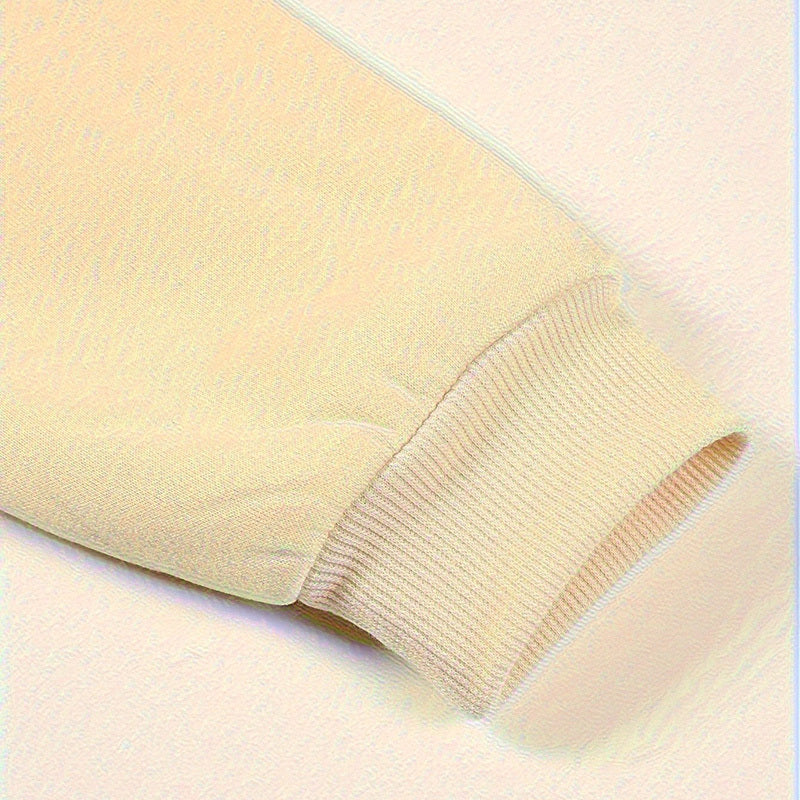 Women's Solid Color Casual Pullover Sweatshirt - Minimalist Round Neck Long Sleeve Top For Spring&Fall