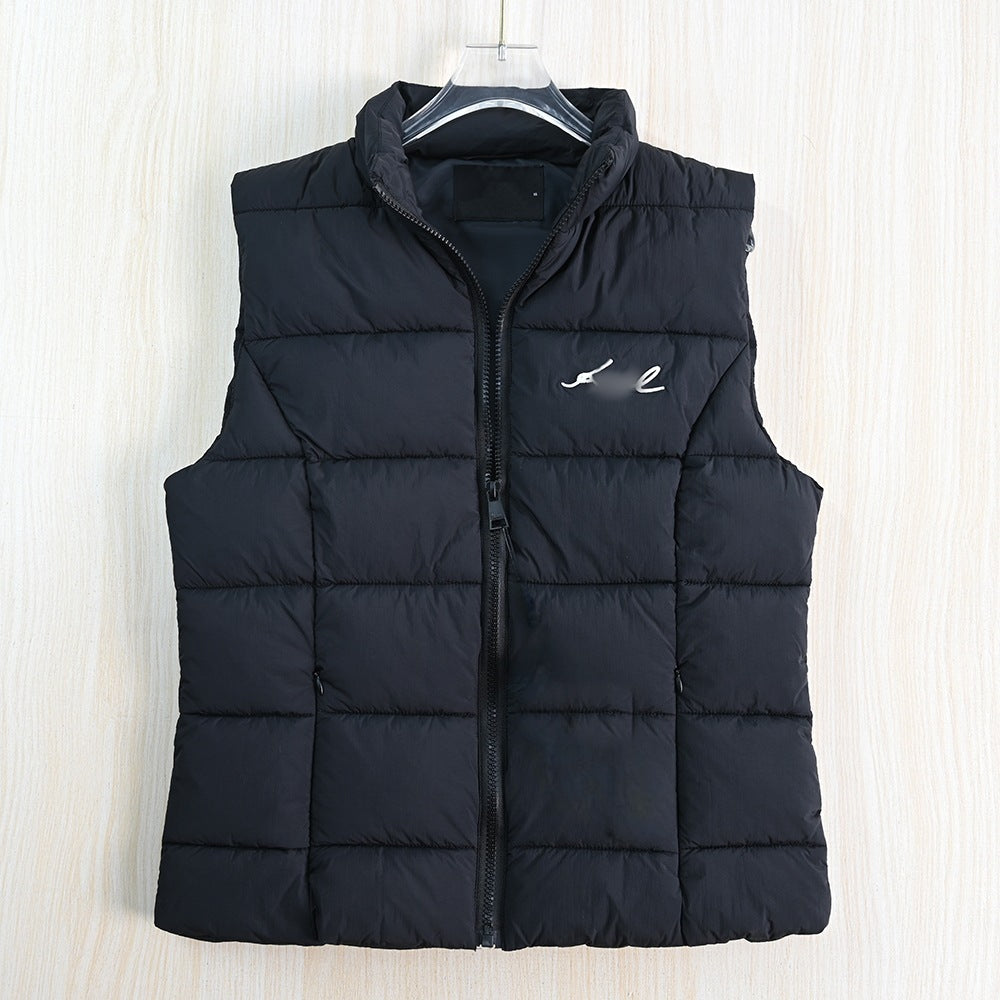 Simple Stand Collar Women's Thick Thermal Quilted Vest