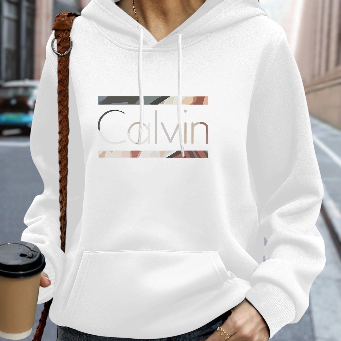 Women's Plus Size Letter Printed Hat Sweater